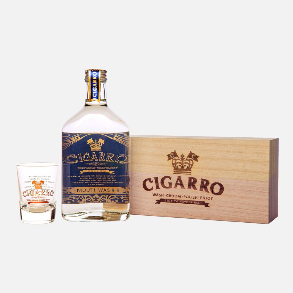 CIGARRO シガーロ マウスウォッシュ 200mL ショットグラス・木箱付