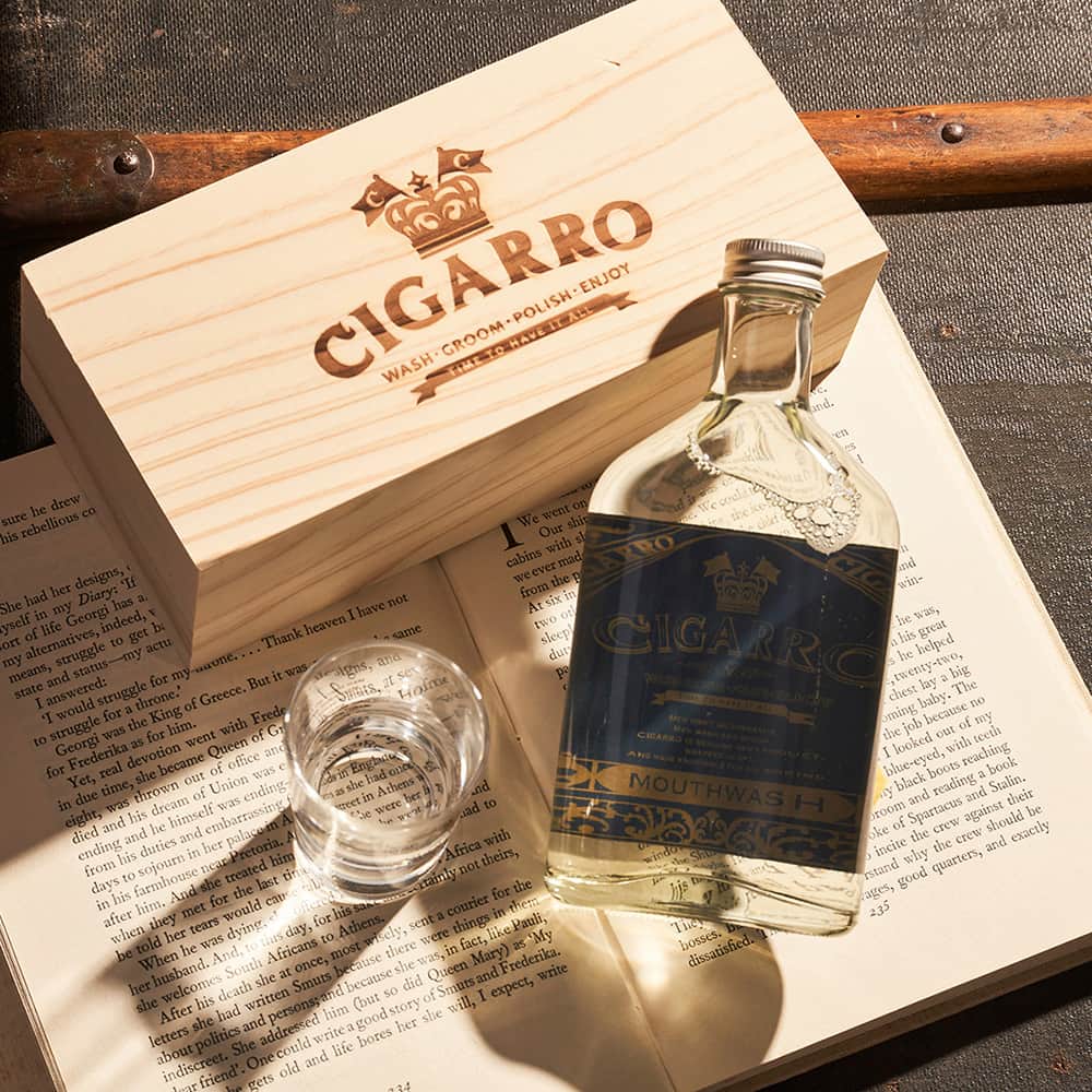CIGARRO シガーロ マウスウォッシュ 200mL ショットグラス・木箱付