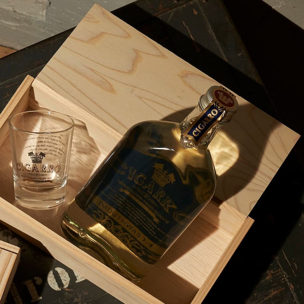 CIGARRO シガーロ マウスウォッシュ 200mL ショットグラス・木箱付