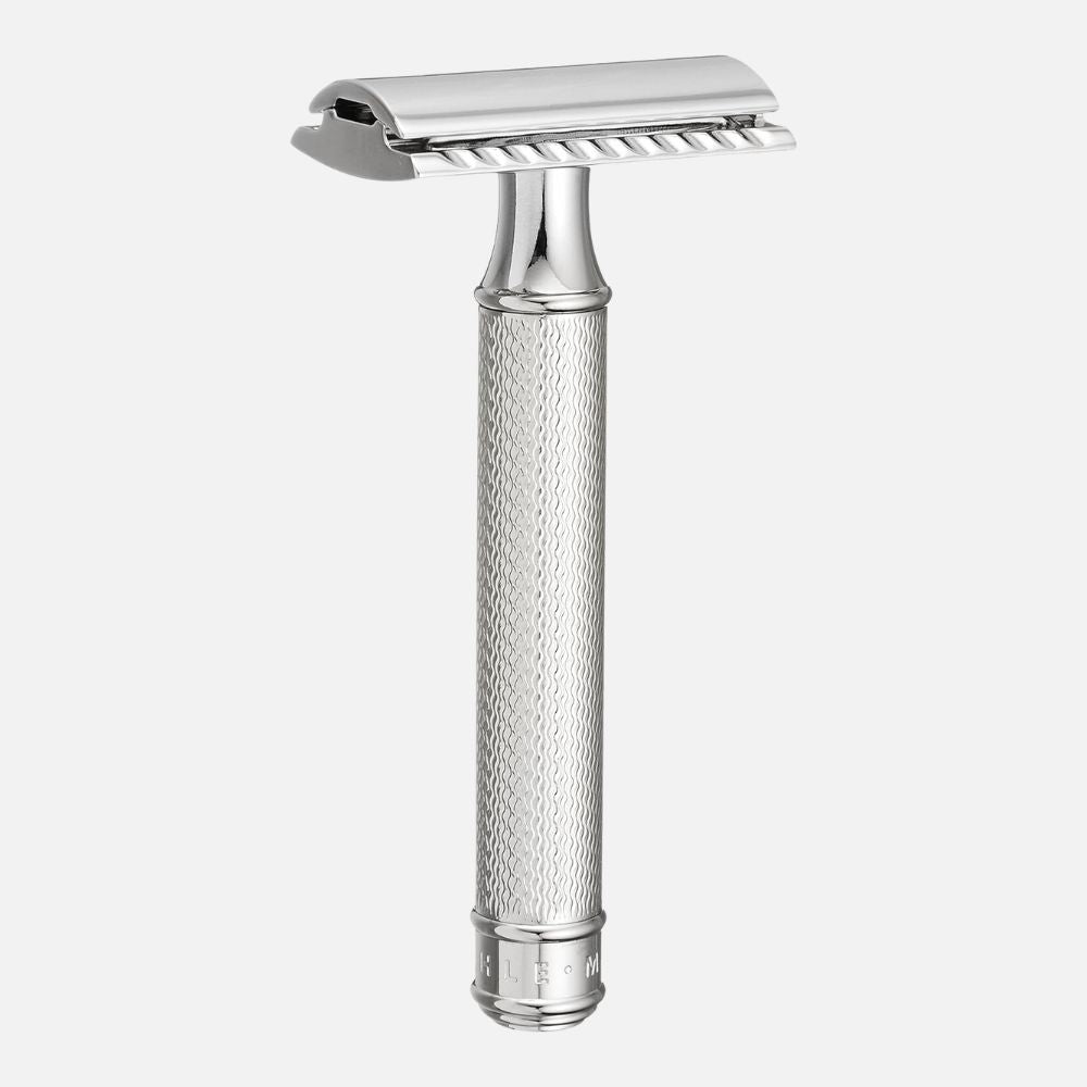 ミューレ TRADITIONAL クラシックレイザー(両刃カミソリ)スタンド付セット/グランデ・クローズドコム・メタル 替刃一枚付属 (R89SETGRANDE)