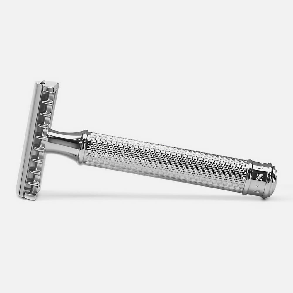 ミューレ クラシックレイザー(両刃カミソリ)スタンド付セット/オープンコム・メタル 替刃一枚付属 (R41SET)