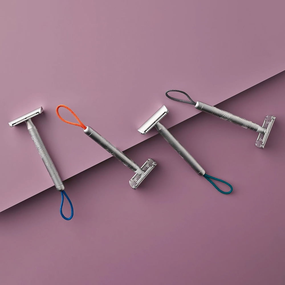 ミューレ コンパニオン ボディ&フェイス 両刃カミソリ コーラル(赤オレンジ)