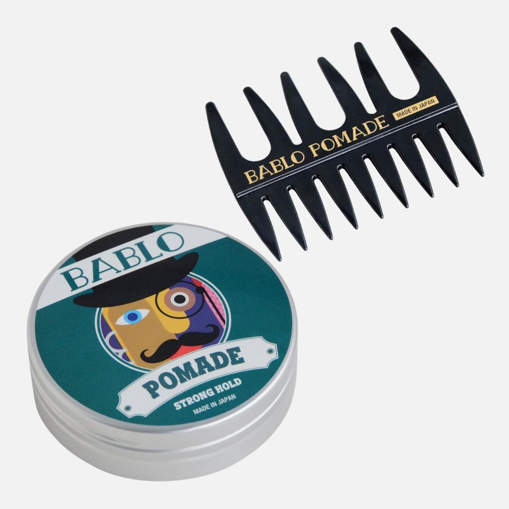 BABLO POMADE バブロポマード ストロング ホールド 130g + メッシュコーム櫛(ブラック)セット