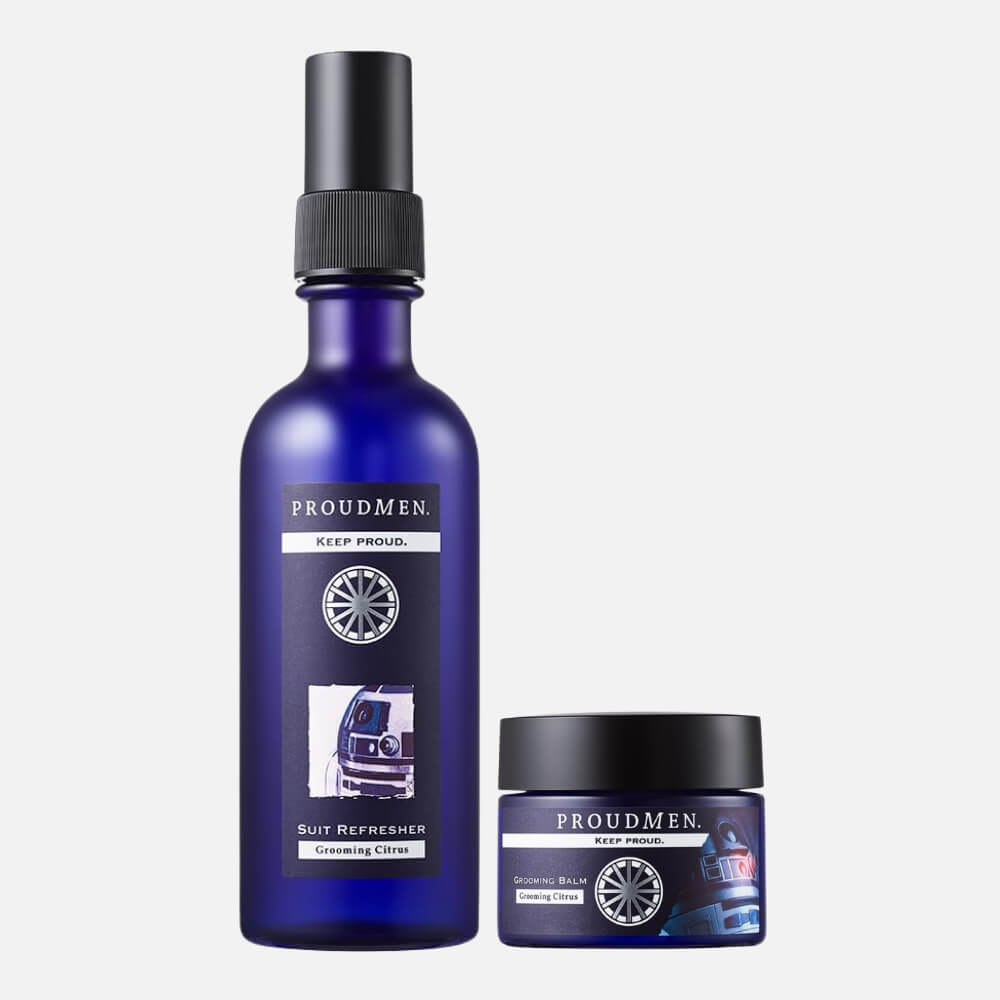 【R2-D2 セット】PROUDMEN プラウドメン スターウォーズデザイン スーツリフレッシャー 200ml + グルーミングバーム 40g グルーミング・シトラスの香り